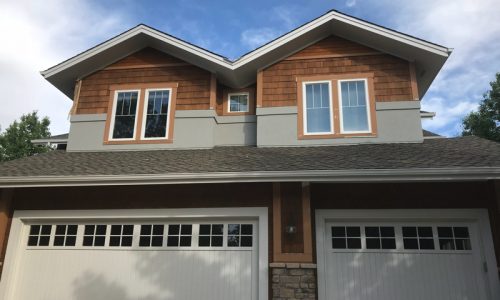 Cedar Gable Staining and Garage Trim Repaint