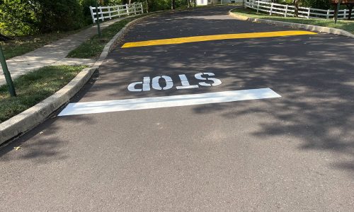 Stop Sign Line Painting