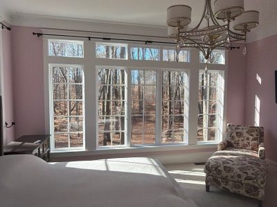 pink painted bedroom