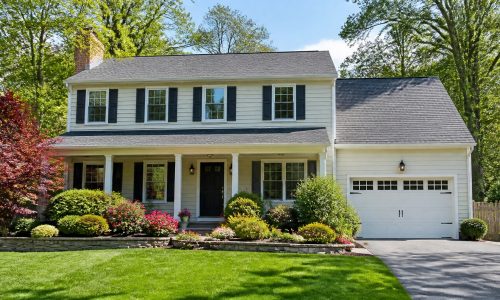 Exterior Lap Siding, Front Porch Columns, and Shutter Painting