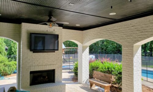 Exterior Painted Brick Patio