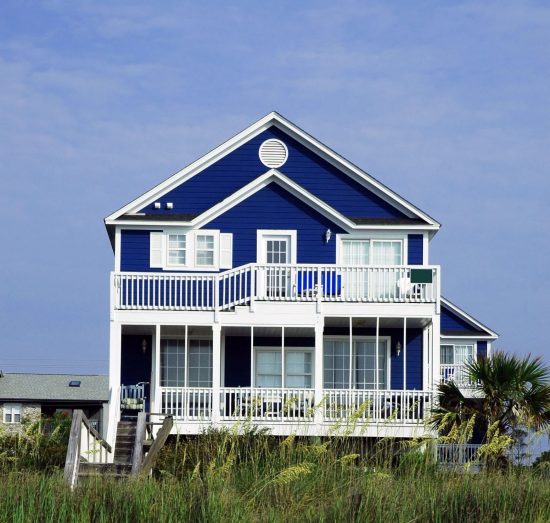 Navy Blue Beach House - Exterior Painting Project