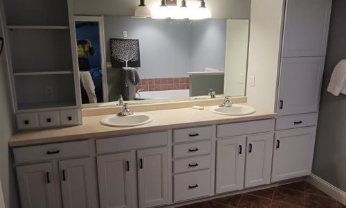 Bathroom Cabinet Painting Project in Menasha, WI