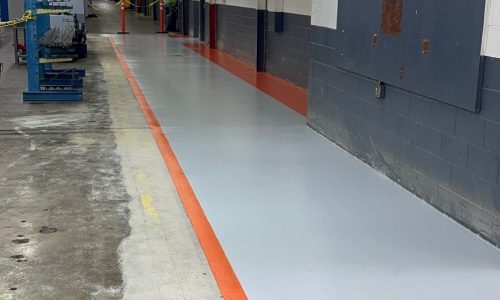 Floor Coating Applied Along Production Corridor
