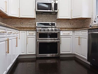 Kitchen cabinet repaint with new coat in Hinsdale.