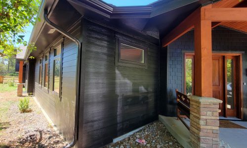 Black With Wood Accents