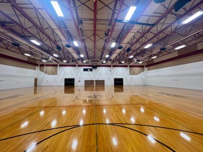 school gym after repainting