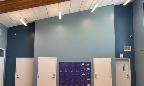 High-Ceiling Coverage with Accent Wall Detail