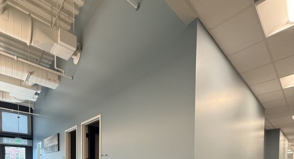 repainted office interior walls
