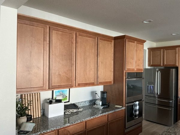 kitchen interior with stained wood cabinets and drawers Preview Image 7