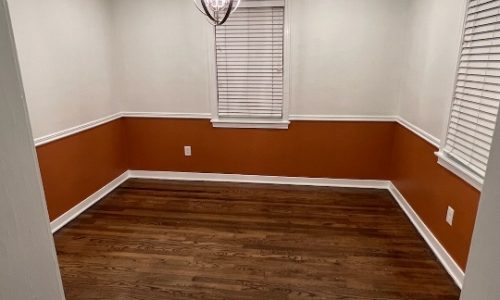 Two-toned Wall with White and Brown