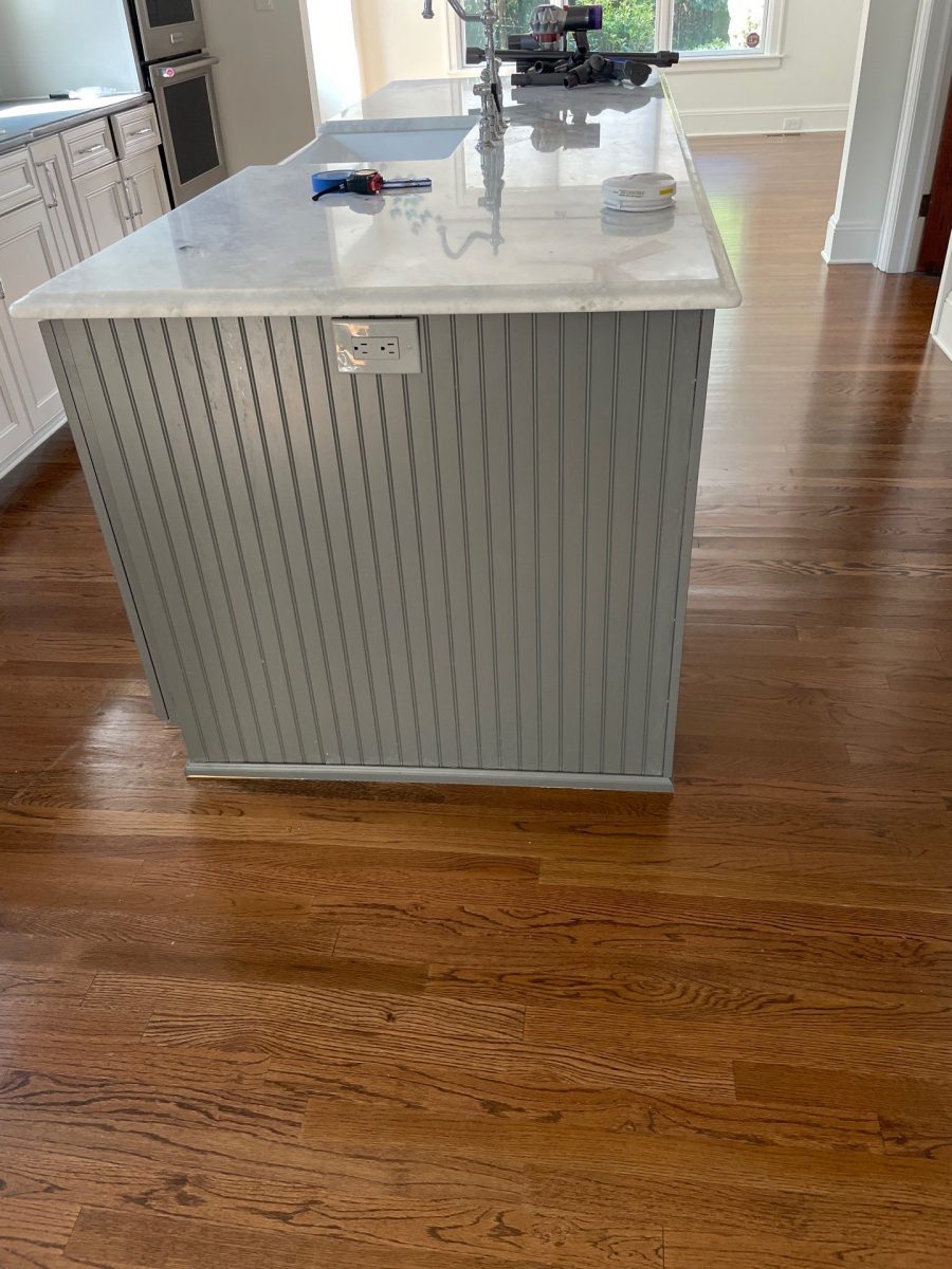 soft green kitchen island before repaint Preview Image 3