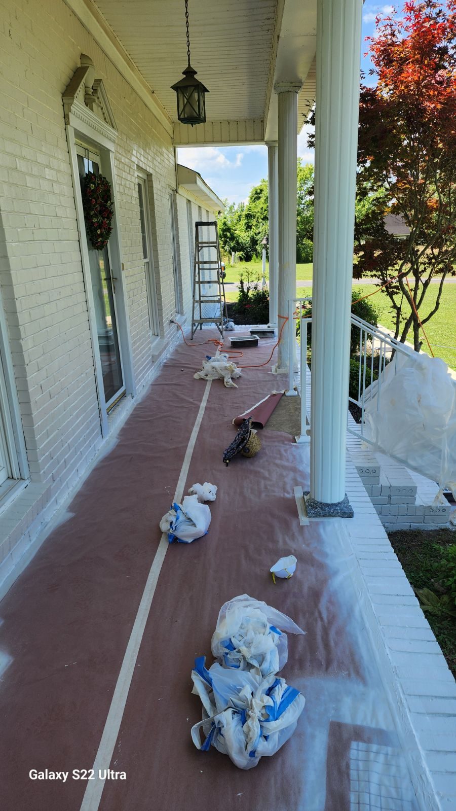 Older traditional brick was painted Shoji White - progress Preview Image 6