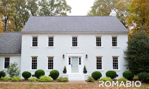 white painted brick home exterior