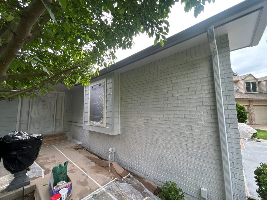 exterior of brick home painted white Preview Image 7