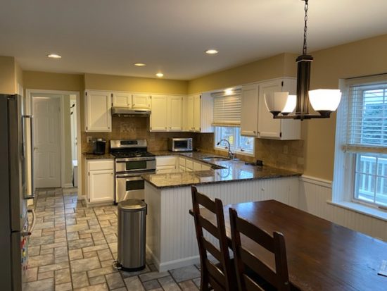 kitchen cabinet and walls repainted