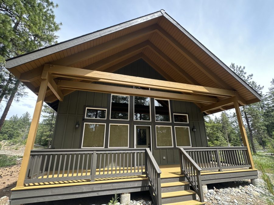 dark green stained cabin home exterior Preview Image 4