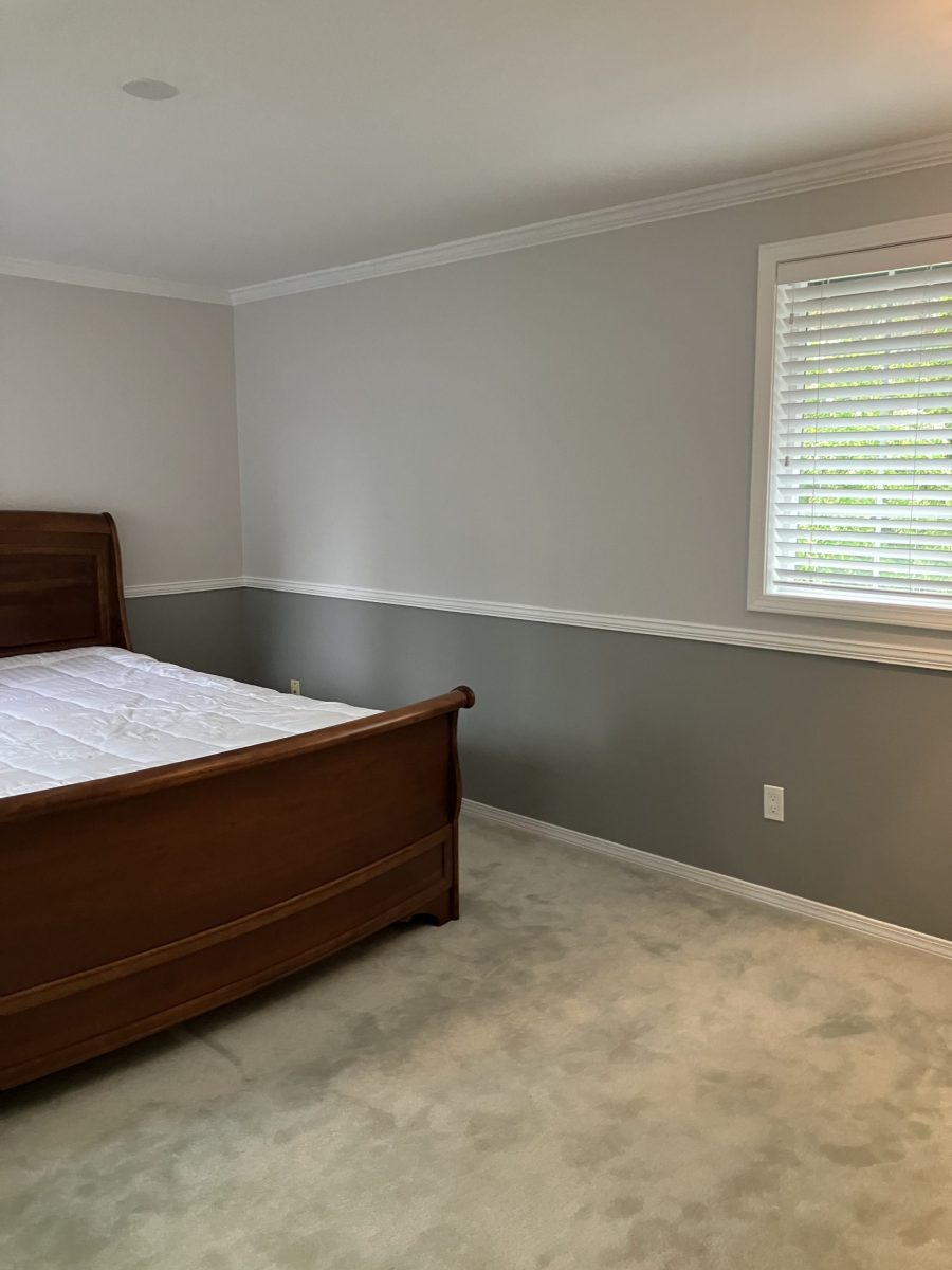 freshly painted bedroom with two tones and white trim Preview Image 1