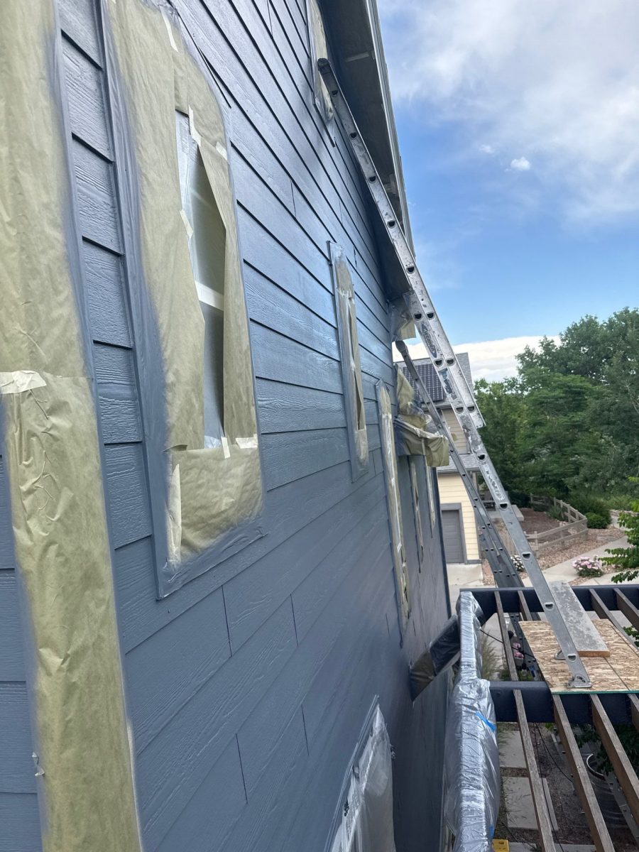 house with protective coverings for painting Preview Image 7