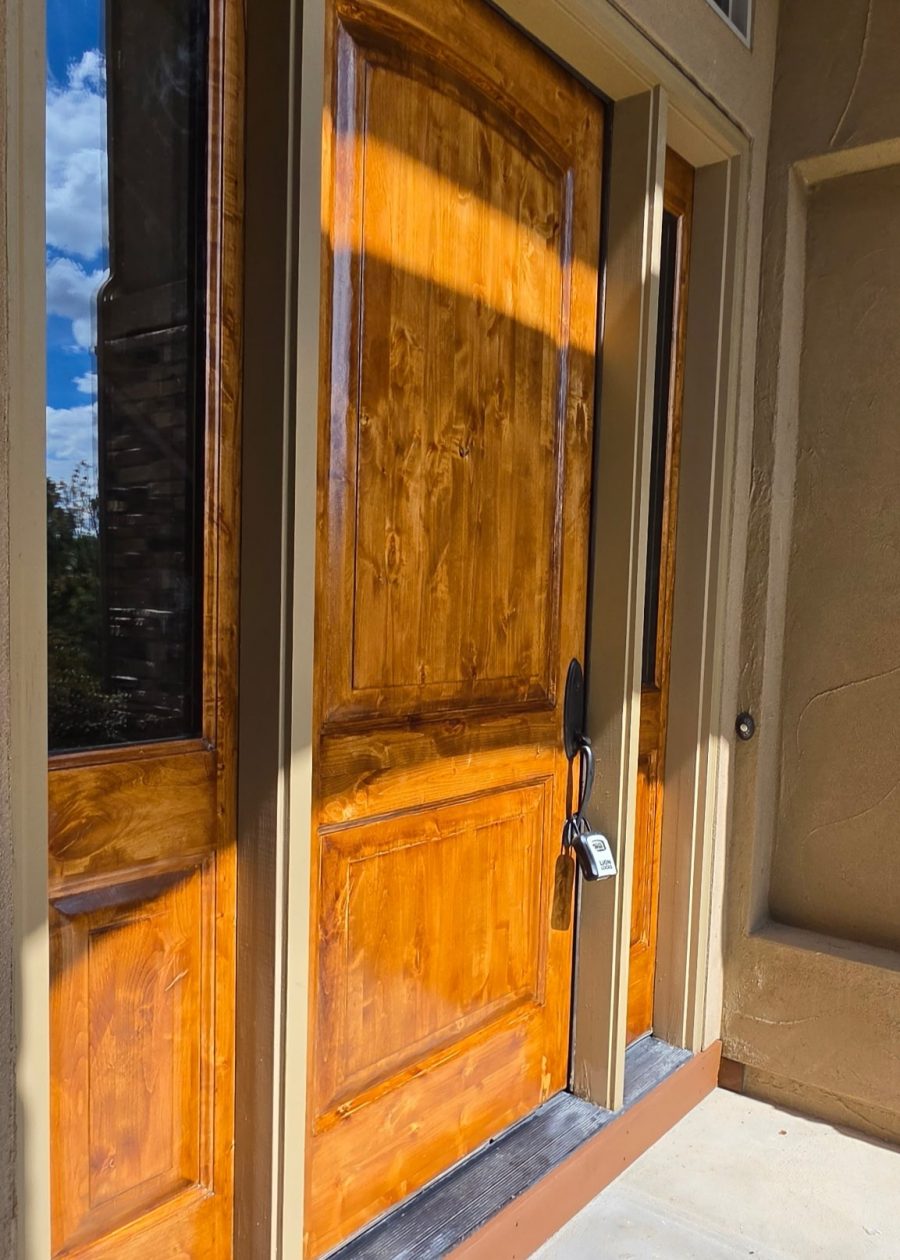 wooden home entryway door after stain Preview Image 1