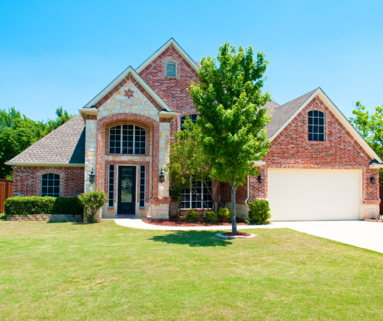 Brick home stock image