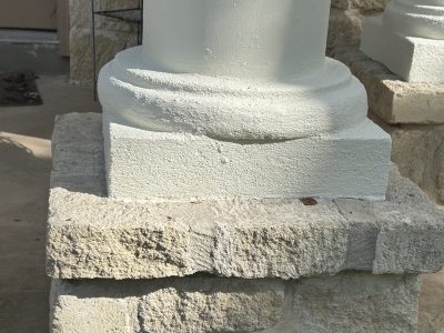 repaired concrete pillar