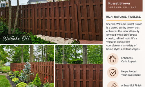 Fence Staining in SW 3045 Russet Brown