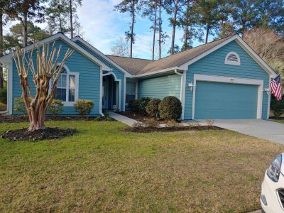 blue painted house