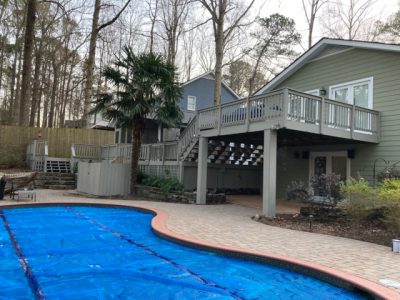 exterior house and deck repainting of a house in roswell - after
