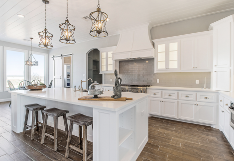 White Kitchen Cabinets & Gray Walls