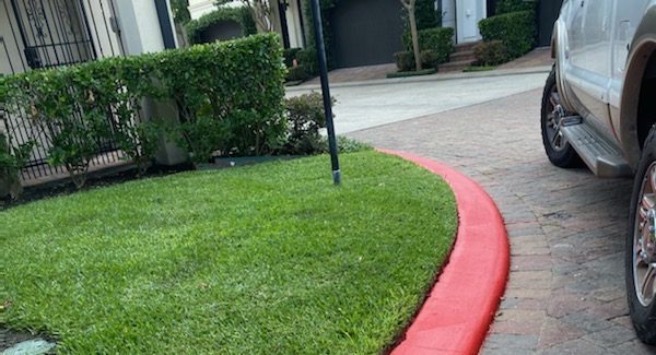 Finished Red Striping on Curb