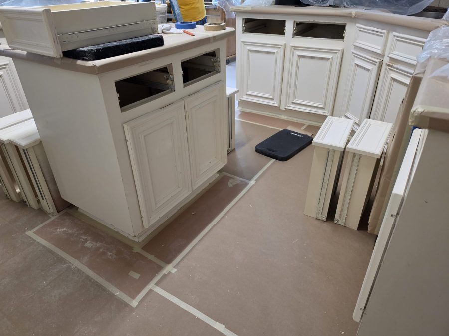 home kitchen cabinets prepped for repaint Preview Image 2