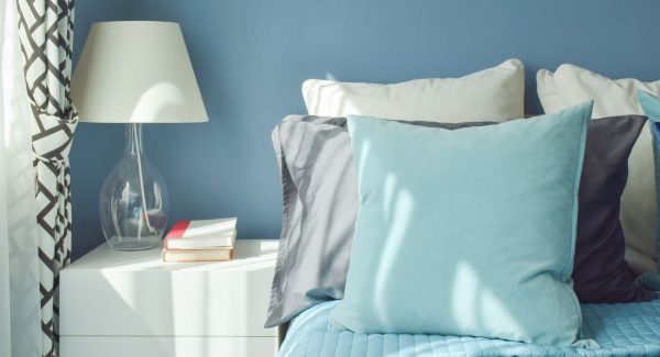 blue painted room