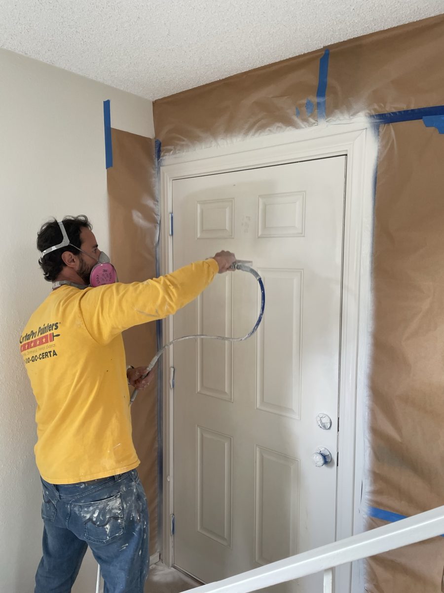 interior door repainted with a spray rig. Preview Image 1