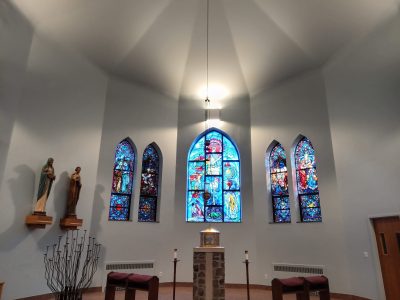 Church interior after painting