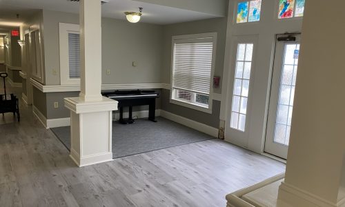 Gray Interior Painting of Front Entryway