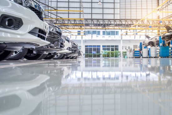 Showroom Garage with Polyurea Epoxy Finish on the flooring