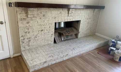 Interior Brick Fireplace Limewash