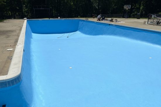 finished pool painting project