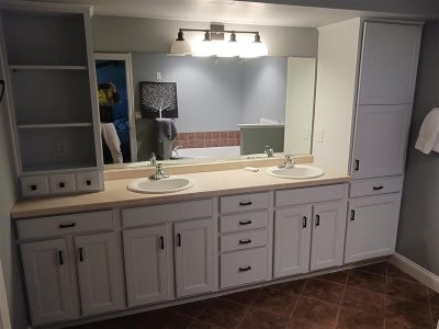 Bathroom Cabinet Painting Project in East Central Wisconsin