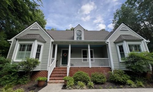 Gray-Green Lap Siding & Classic Porch Restoration - After