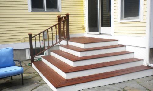 Wraparound Deck Stair Staining