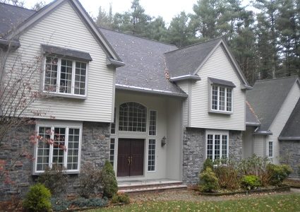 Full Exterior Siding Painting and Double Front Door Finishing