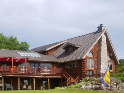 two story log home