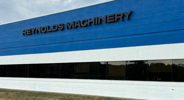 blue and white painted commercial building exterior