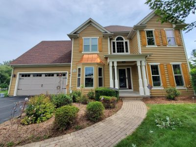 Full Exterior Painting with White Trim