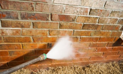 power washing brick