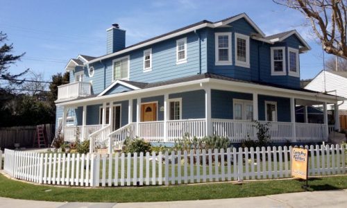 Blue with White Trim