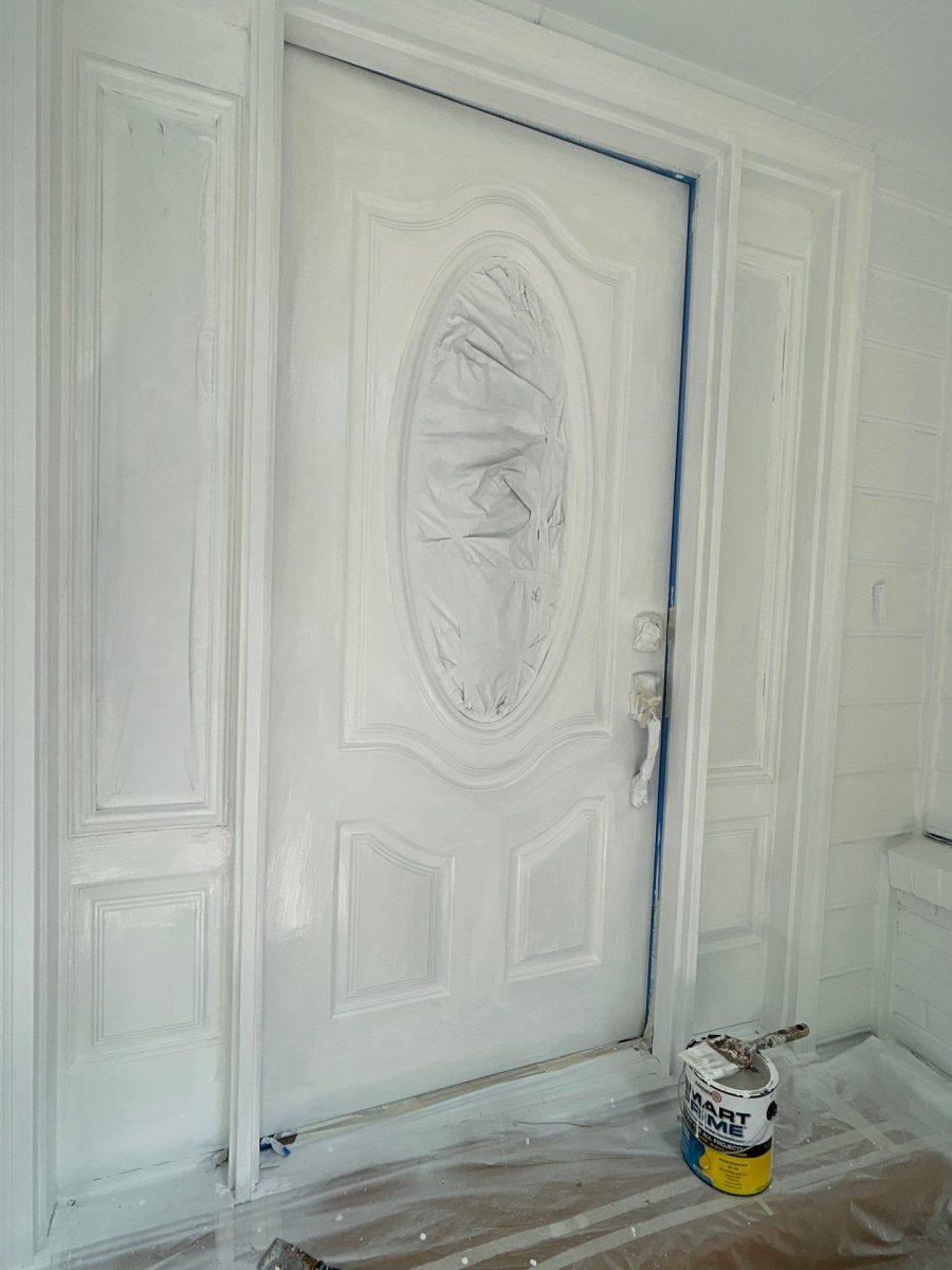 front door of home with white primer Preview Image 5