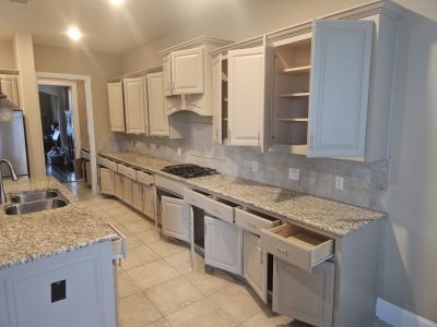 home kitchen with painted cabinets